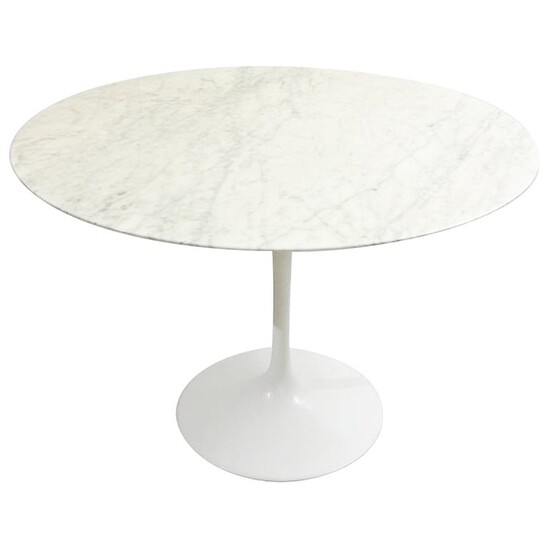 Mid-century Round White Marble Tulip Dining Table by Eero Saarinen for Knoll, Italy, 1960s