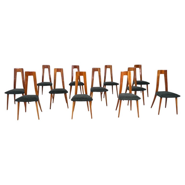 Mid-Century Set of 12 chairs by Ernst Martin Dettinger for Veil, 1950s