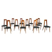 Mid-Century Set of 12 chairs by Ernst Martin Dettinger for Veil, 1950s