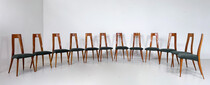 Mid-Century Set of 12 chairs by Ernst Martin Dettinger for Veil, 1950s