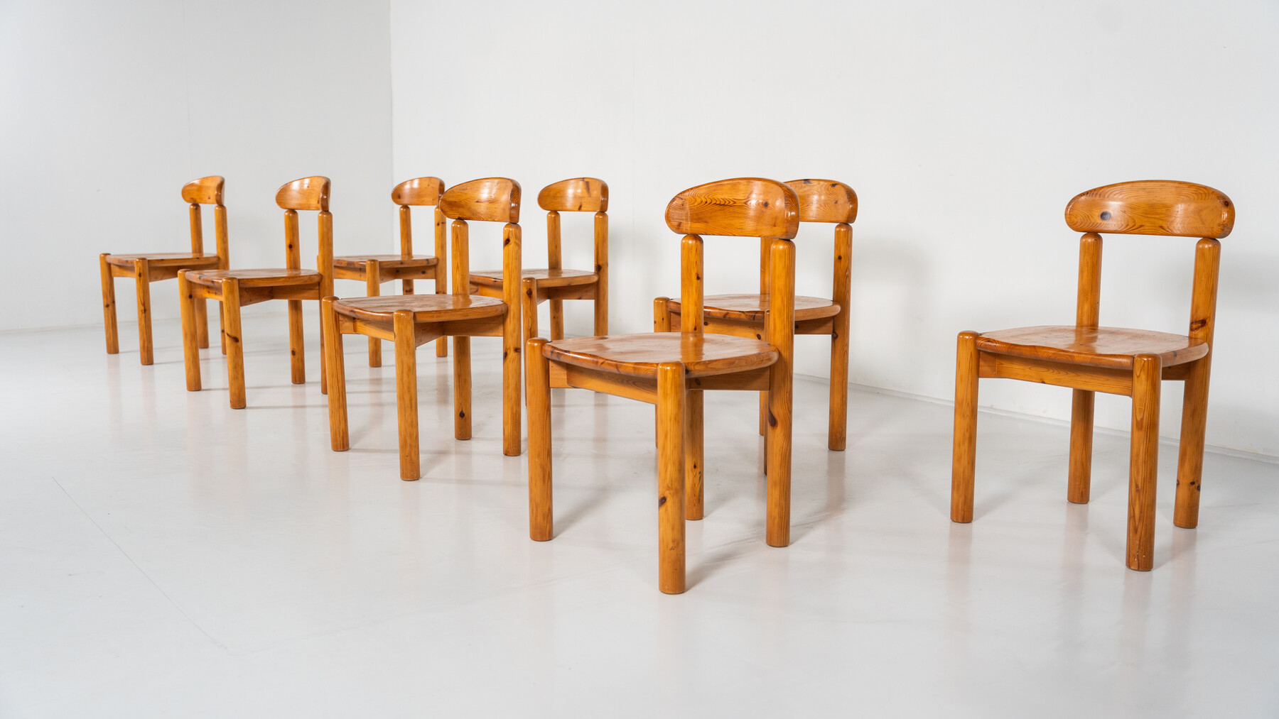 Mid-Century Set of 8 Pitchpin Chairs by Rainer Daumiller, 1970s