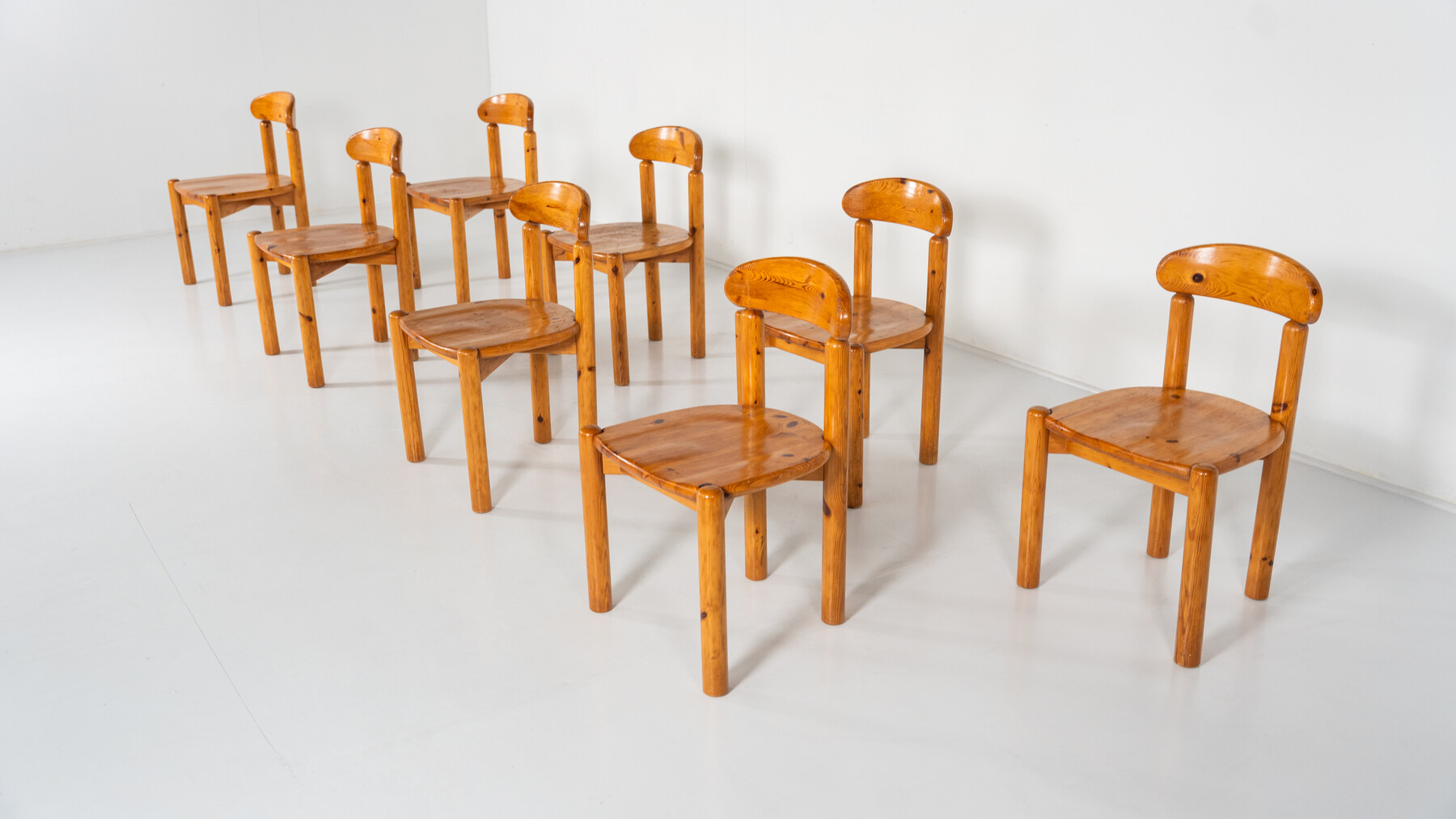 Mid-Century Set of 8 Pitchpin Chairs by Rainer Daumiller, 1970s