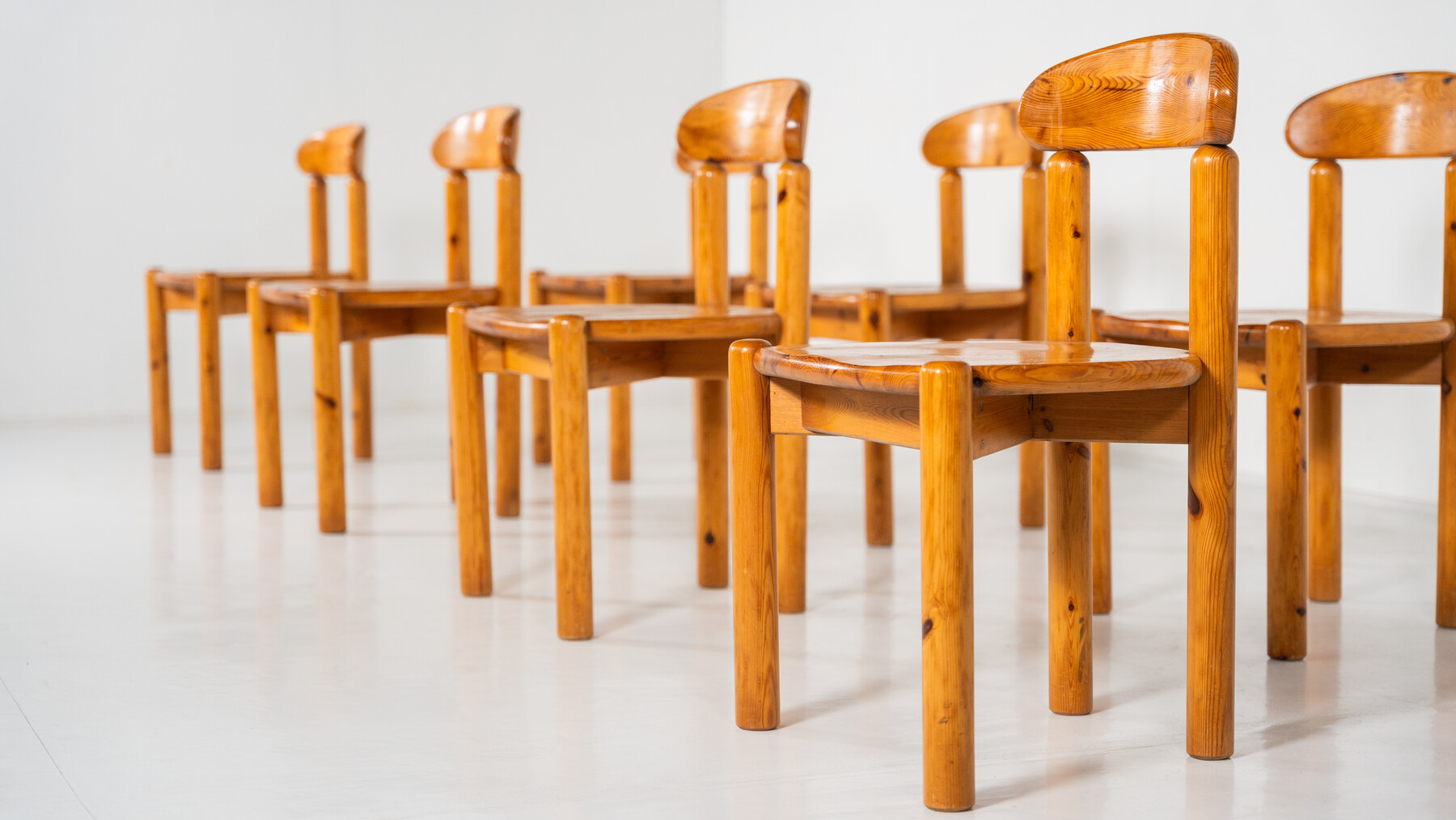 Mid-Century Set of 8 Pitchpin Chairs by Rainer Daumiller, 1970s