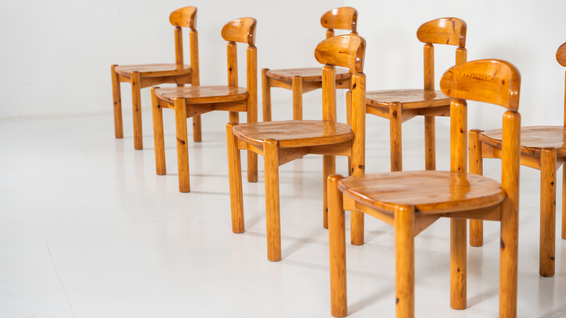 Mid-Century Set of 8 Pitchpin Chairs by Rainer Daumiller, 1970s