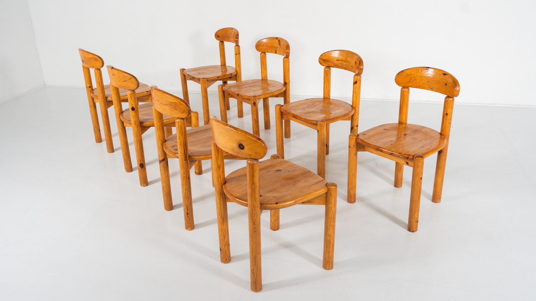 Mid-Century Set of 8 Pitchpin Chairs by Rainer Daumiller, 1970s