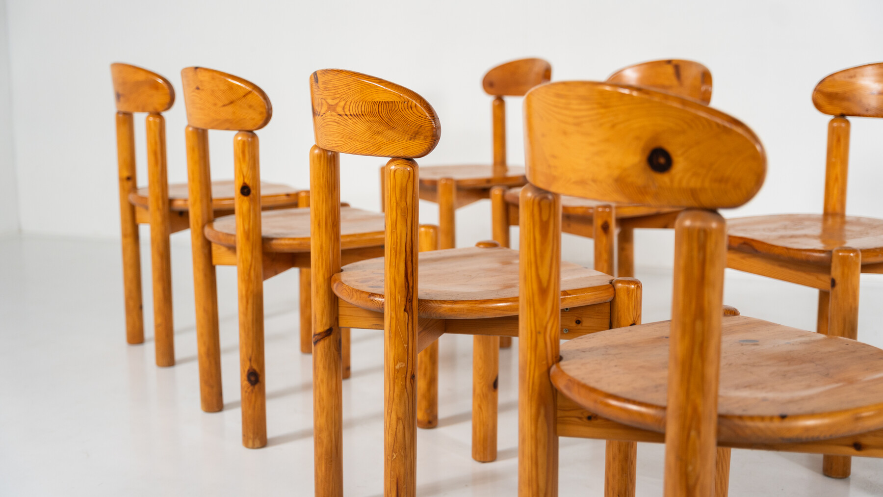 Mid-Century Set of 8 Pitchpin Chairs by Rainer Daumiller, 1970s