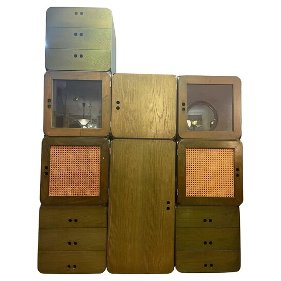 Mid-Century Set of Modular Wooden Cubes by Derk Jan de Vries, 1960s