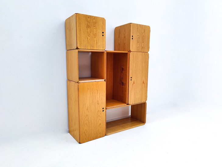 Mid-Century Set of Modular Wooden Cubes by Derk Jan de Vries, The Netherlands, 1960s