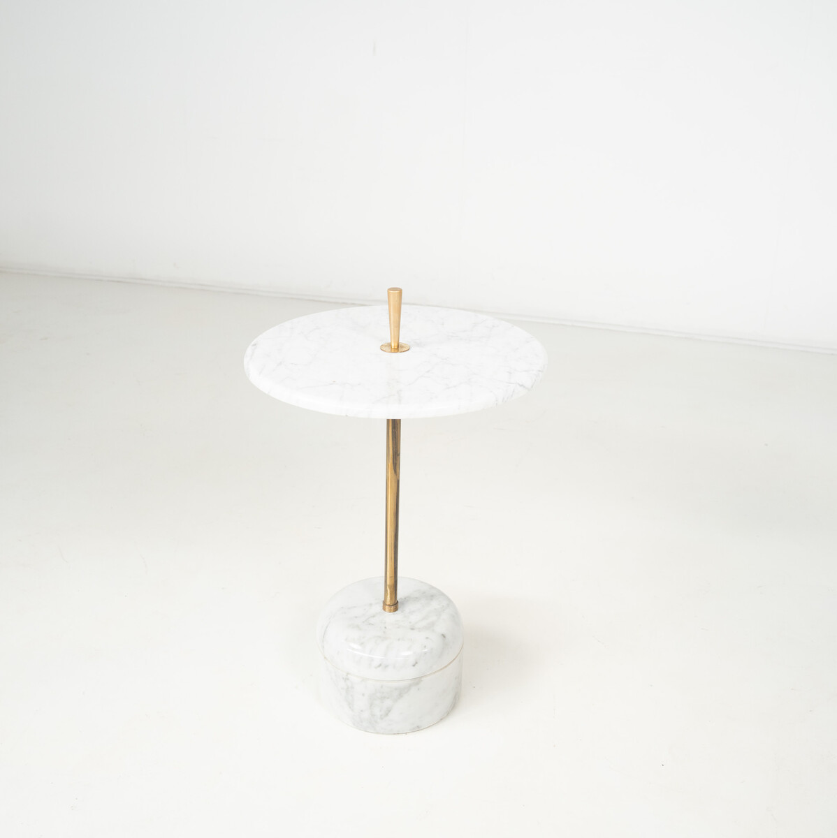 Mid-Century Side Table, Marble and Brass, 1950s