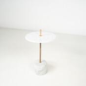 Mid-Century Side Table, Marble and Brass, 1950s