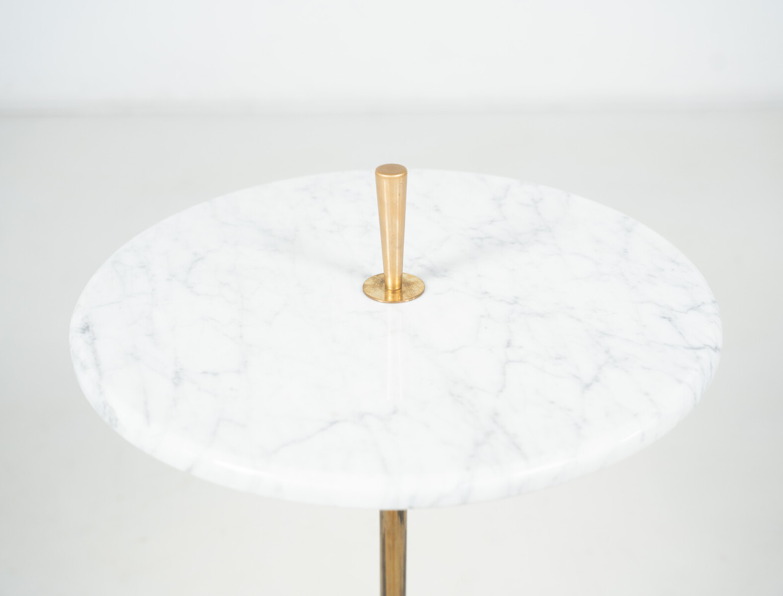 Mid-Century Side Table, Marble and Brass, 1950s
