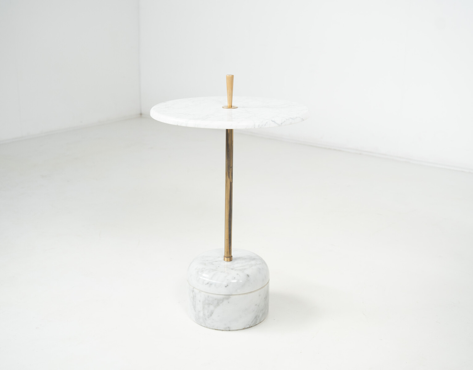 Mid-Century Side Table, Marble and Brass, 1950s