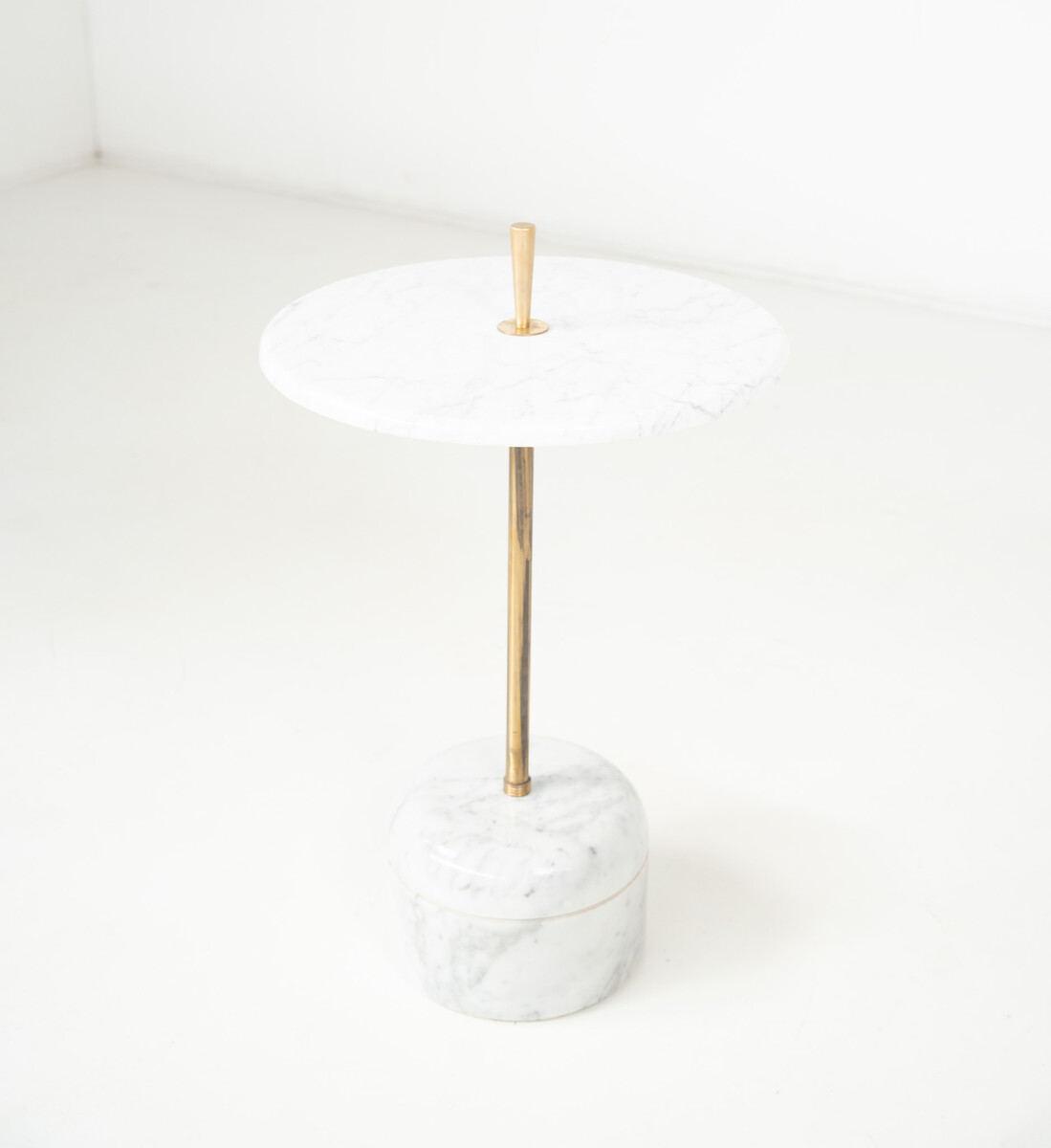 Mid-Century Side Table, Marble and Brass, 1950s