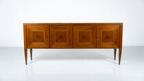 Mid-Century Sideboard by Paolo Buffa ,Wood and Marble, Italy, 1950s