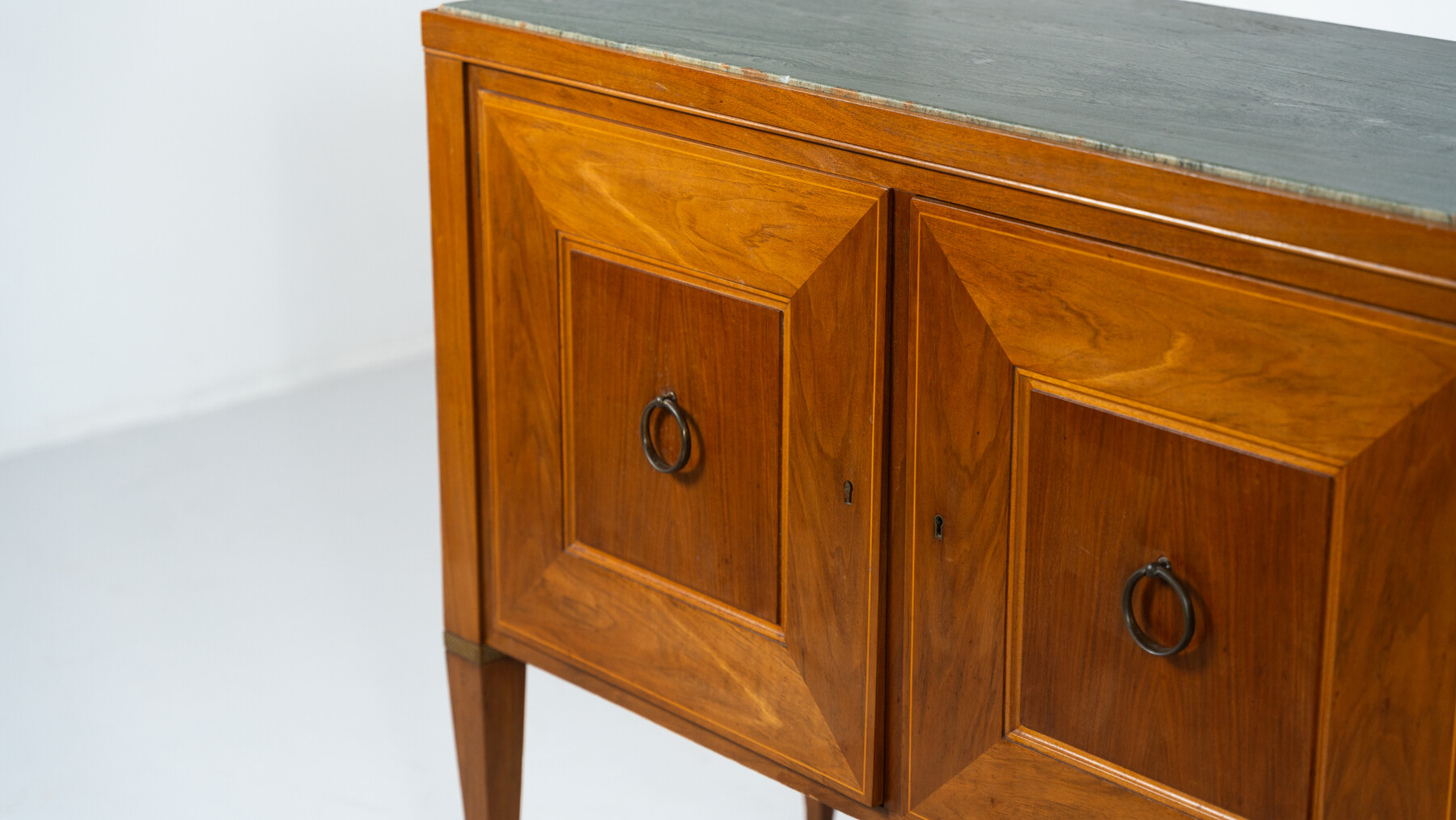 Mid-Century Sideboard by Paolo Buffa ,Wood and Marble, Italy, 1950s