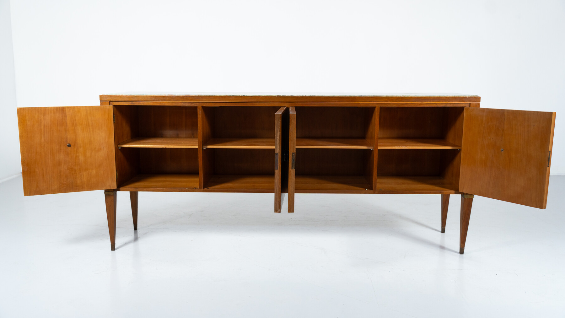 Mid-Century Sideboard by Paolo Buffa ,Wood and Marble, Italy, 1950s