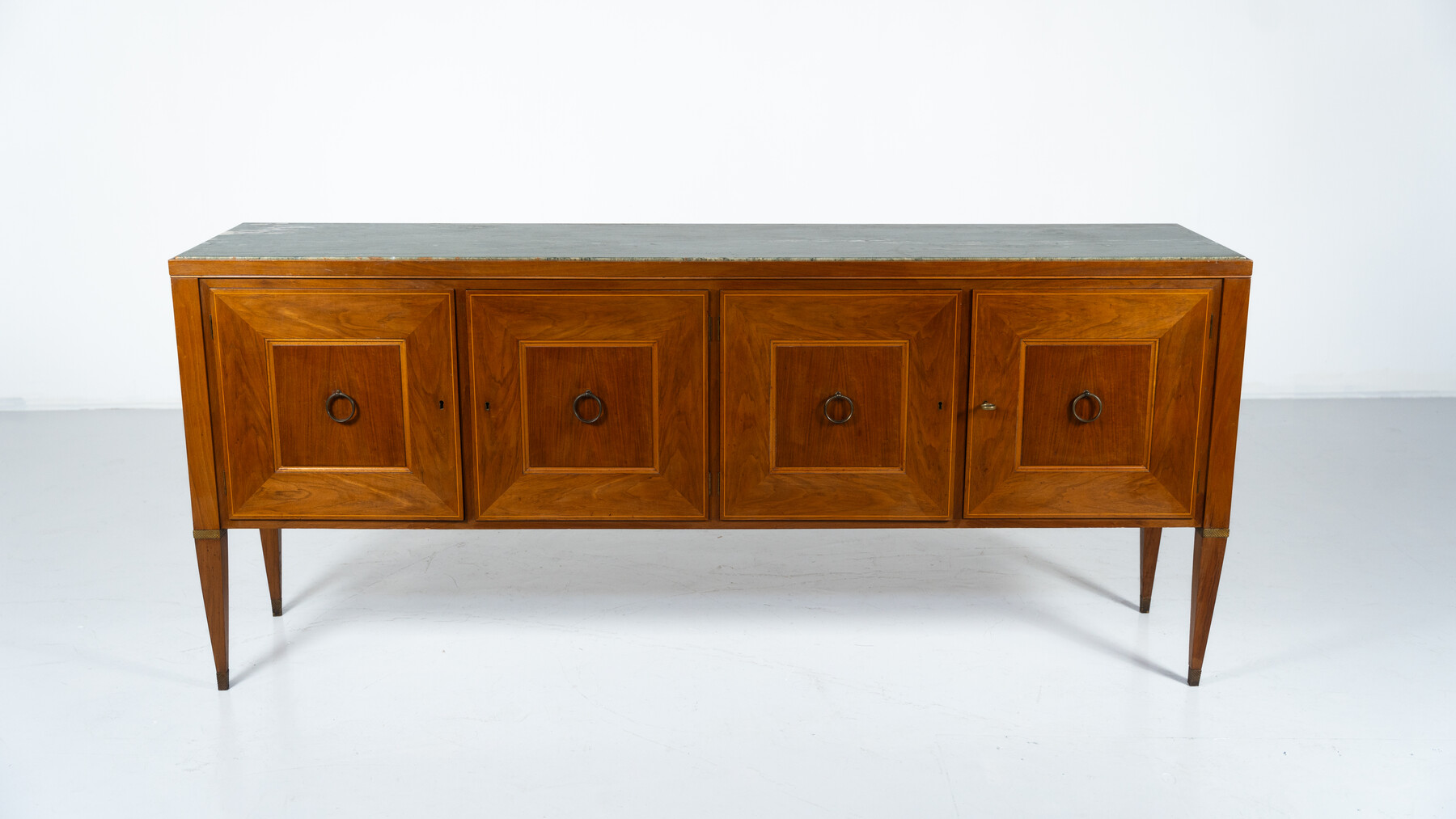 Mid-Century Sideboard by Paolo Buffa ,Wood and Marble, Italy, 1950s