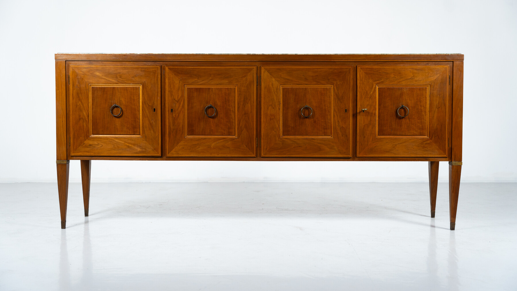 Mid-Century Sideboard by Paolo Buffa ,Wood and Marble, Italy, 1950s