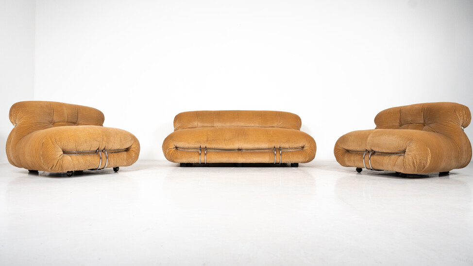 Mid-Century Soriana Seating Set by Tobia & Afra Scarpa for Cassina, 1970s - Original Upholstery