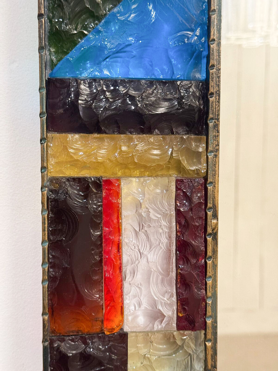 Mid-Century Stained Glass Mirror, 1950s