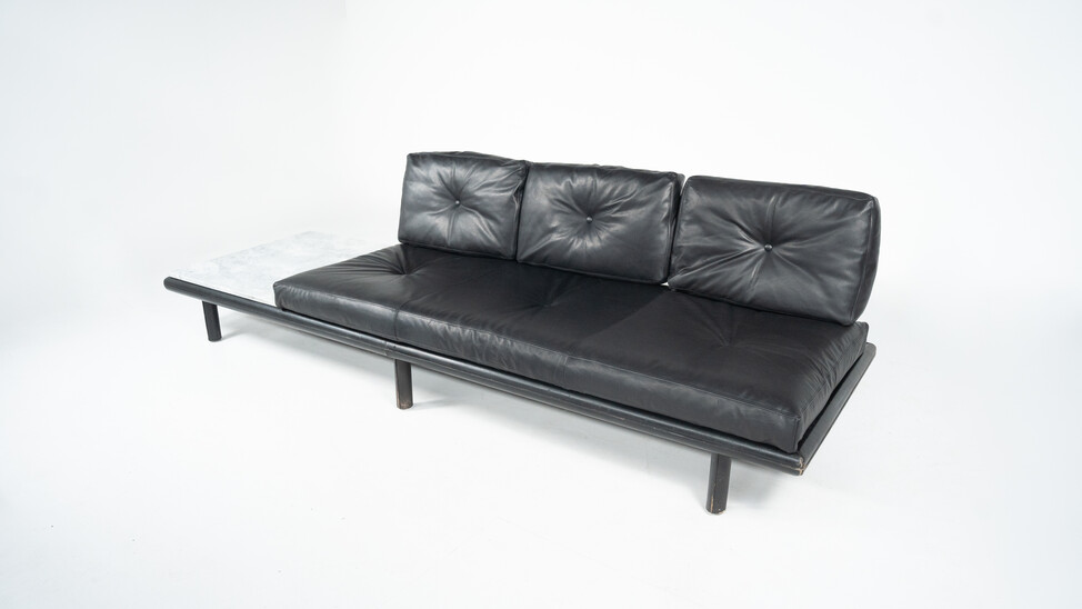 Mid-Century Three-Seater Sofa by Franz Köttgen for Kill International, Leather and Marble, 1960s