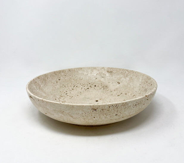 Mid-Century Travertine Bowl, Italy, 1970s
