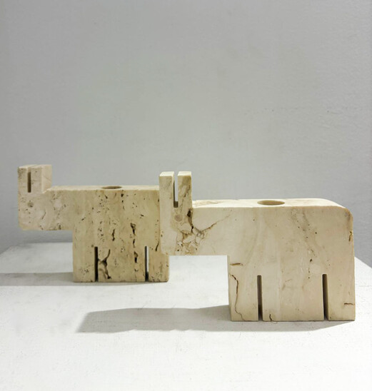 Mid-Century Travertine Figures by Fratelli Mannelli, 1970s
