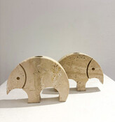 Mid-Century Travertine Figures by Fratelli Mannelli, 1970s