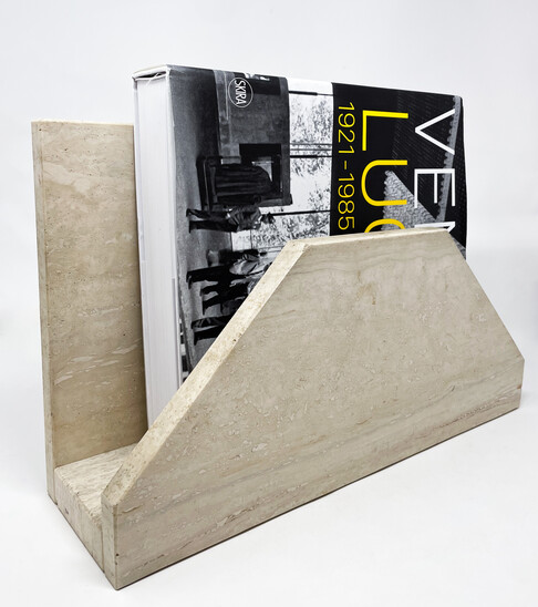 Mid-Century Travertine Magazine Rack, 1970s