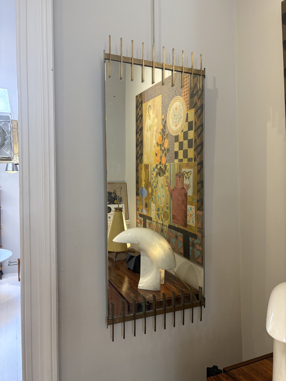 Mid-Century Wall Mirror By Ettore Sottsass, Santambrogio e De Berti, 1950s