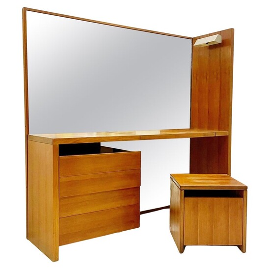 Mid-century walnut dressing table - Italy 1950s