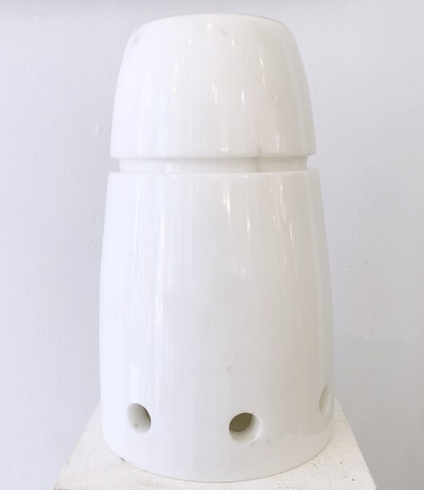 Mid-century white marble lamp - Italy 1970s