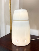 Mid-Century White Marble Table Lamp, Italy, 1970s