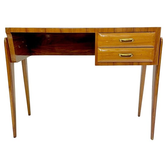 Mid-century wood and brass desk - Italy 1950s