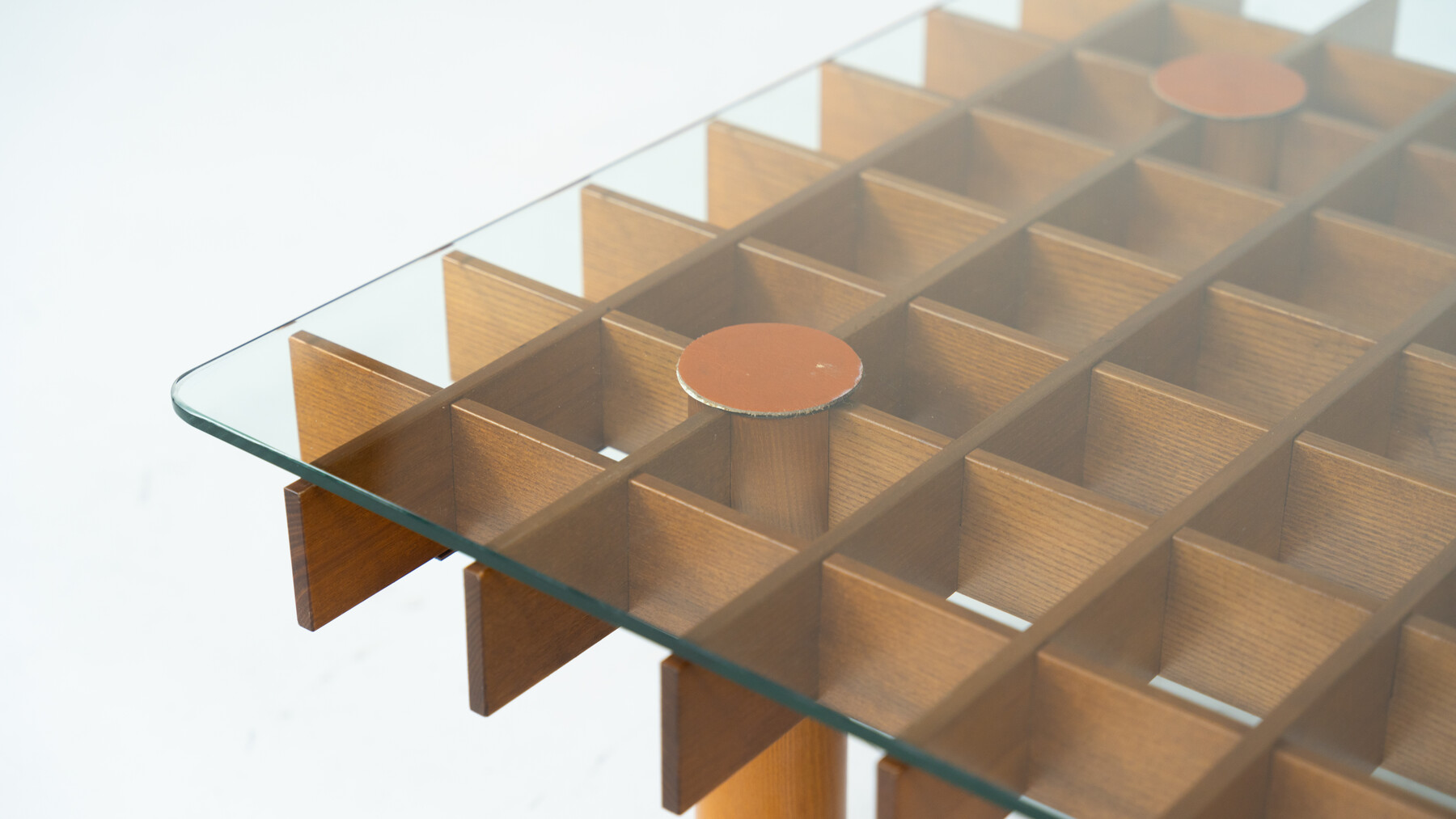 Mid-Century Wood and Glass Coffee Table in the style of Gianfranco Frattini, Italy, 1970s