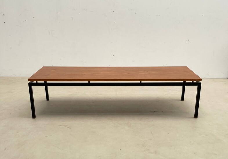 Mid-century wood and metal rectangular coffee table by Pastoe - 1960s