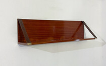Mid-Century Wood, Leather and Brass Shelve, Italy, 1960s - 2 available
