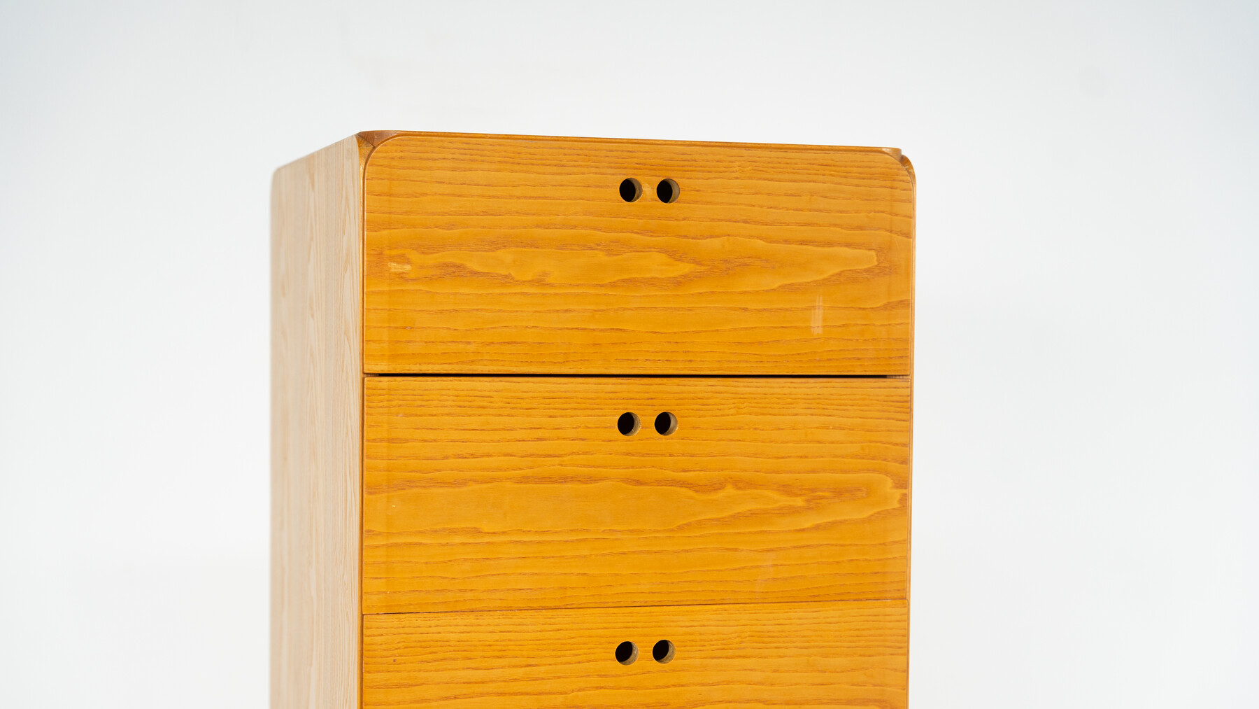 Mid-Century Wooden High Chest of Drawer by Derk Jan de Vries