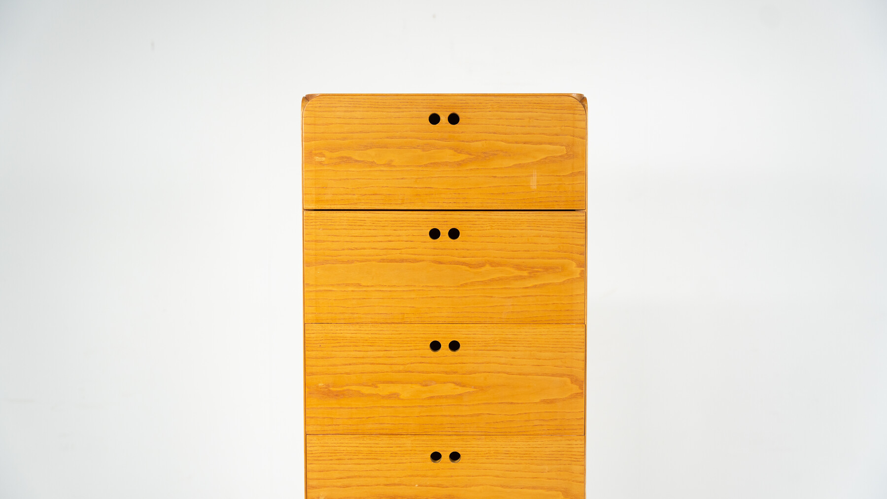 Mid-Century Wooden High Chest of Drawer by Derk Jan de Vries