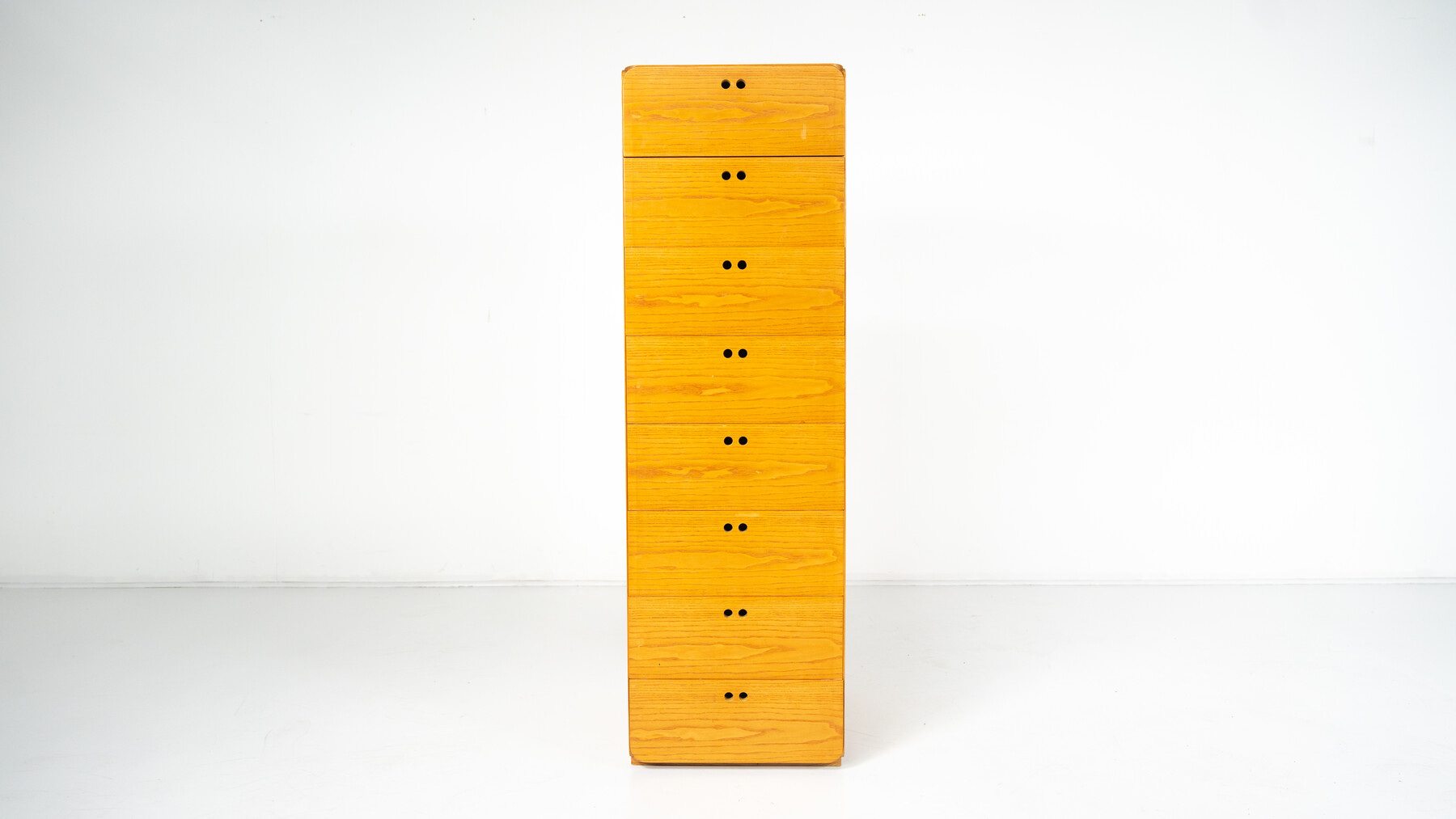 Mid-Century Wooden High Chest of Drawer by Derk Jan de Vries