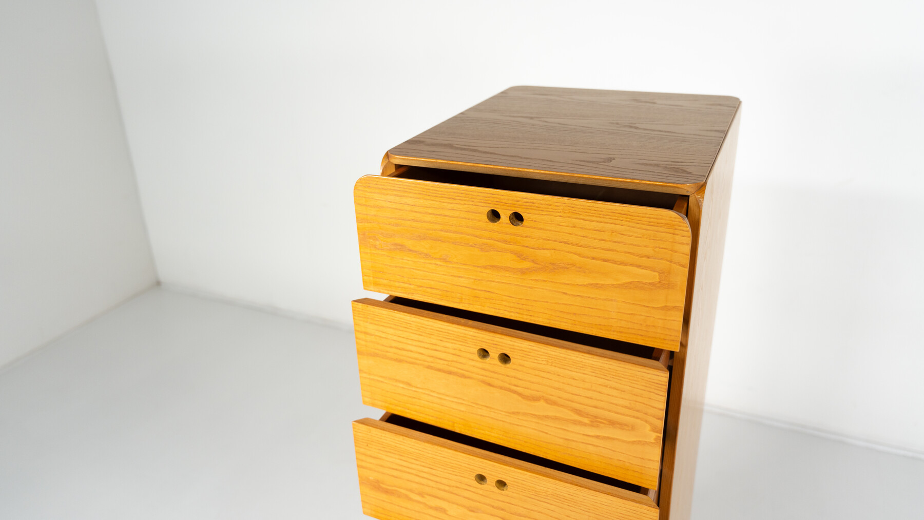 Mid-Century Wooden High Chest of Drawer by Derk Jan de Vries