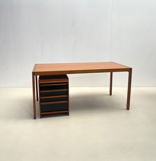 Mid-century wooden scandinavian desk with drawers - 1960s