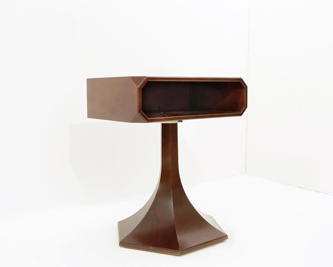Mid Century wooden swivel side table by Vittorio Introini - Italy 1960s
