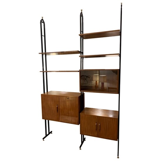 Mid-century wooden wall unit - Italy 1960s