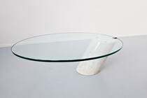 Model K1000 Travertine & Glass Coffee Table By Team Form