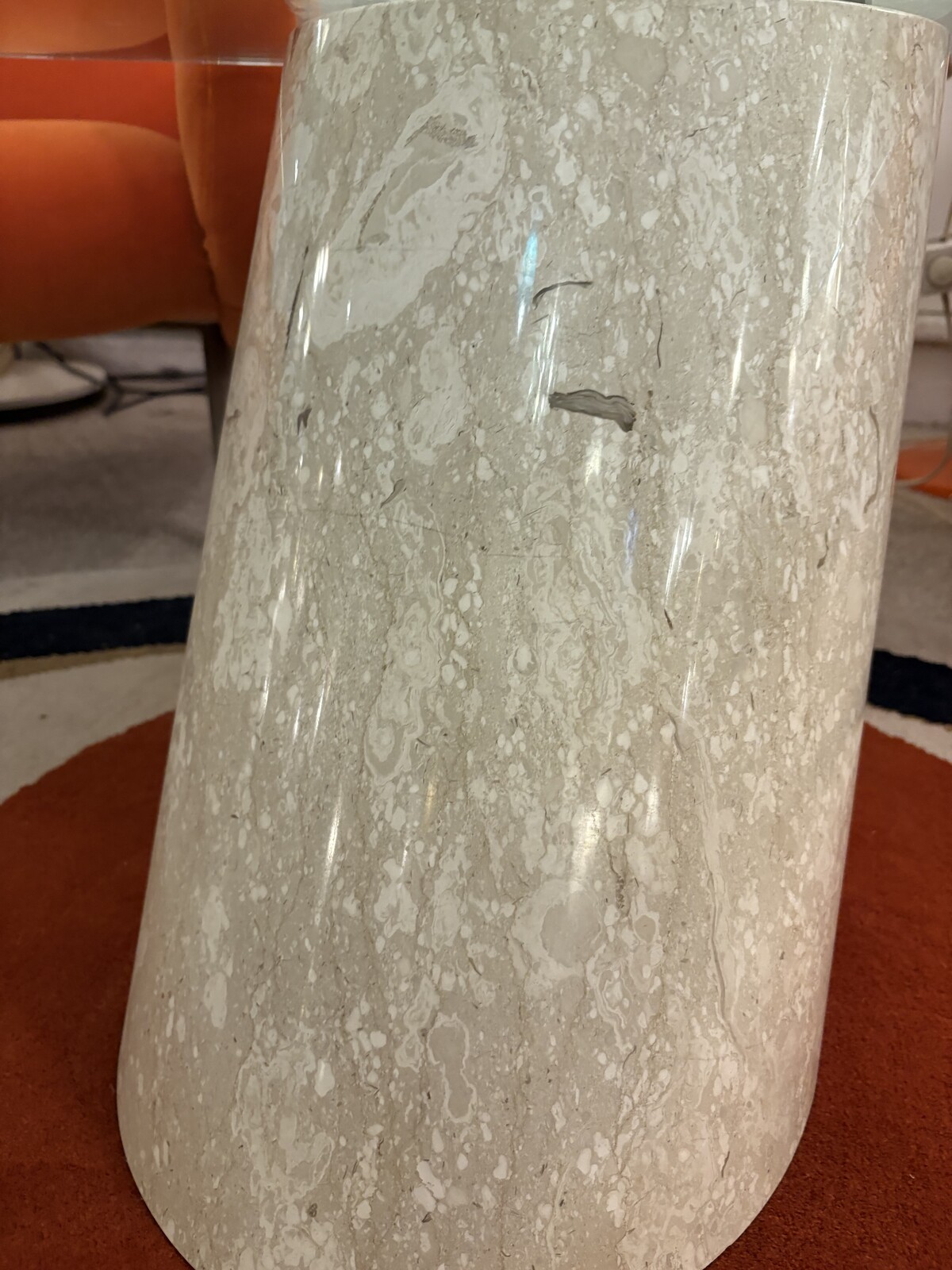 Model K1000 Travertine & Glass Coffee Table By Team Form