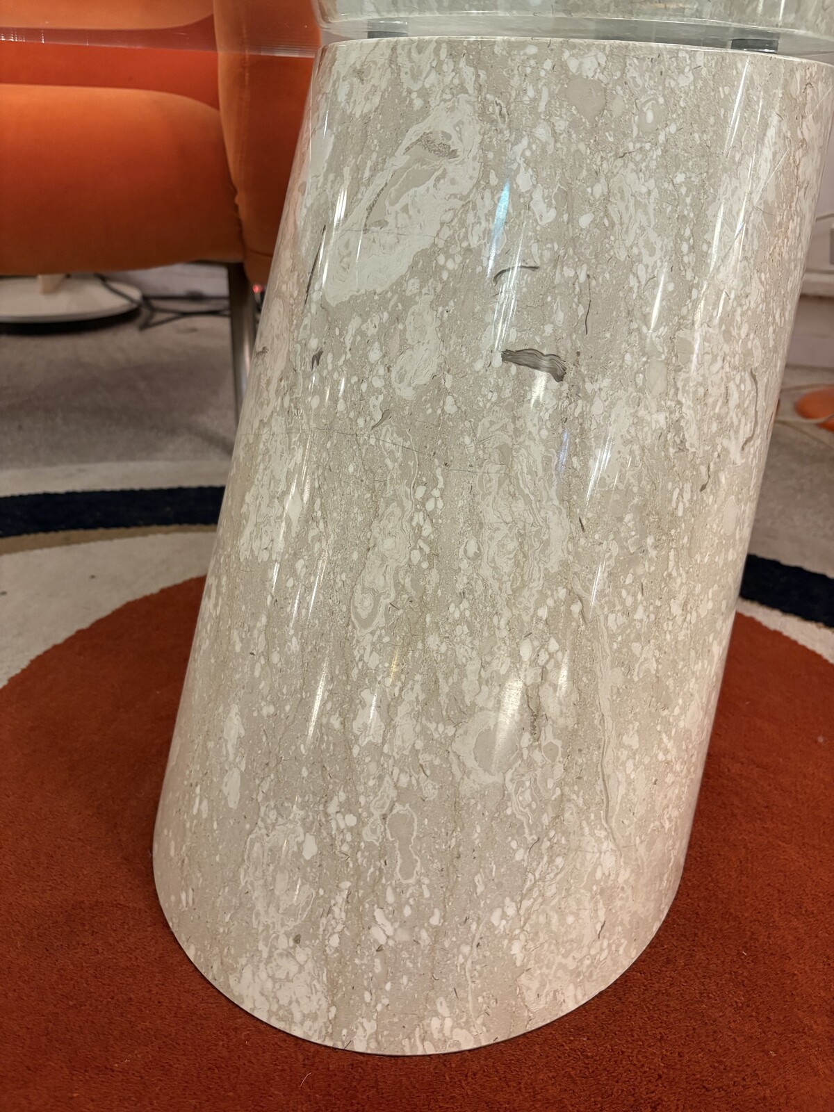 Model K1000 Travertine & Glass Coffee Table By Team Form