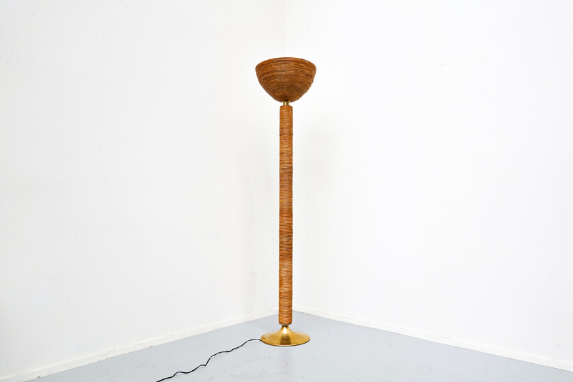 Modern Italian Rattan Floor Lamp