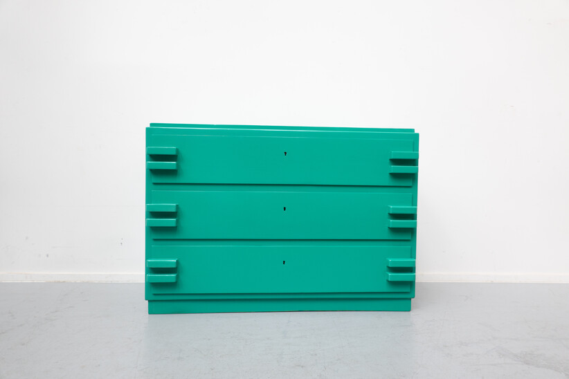 Modernist Green Belgian Chest, 1930s
