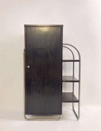 Modernist Wall Unit, Wood and Tubular Metal, 1920s